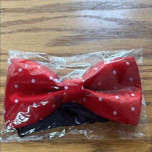 Sky Red and White Polka Dot Kids Bow Tie